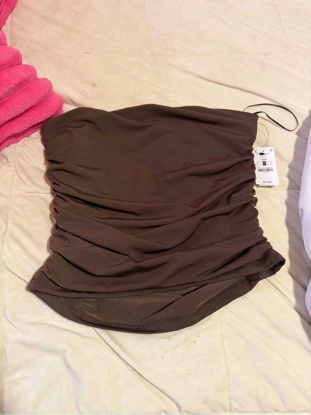 Ardene Brown Strapless Ruched Tube Top - Women